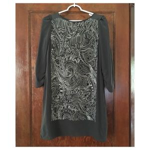 Tibi Gray 100% Silk Cutout Shift Dress | Gray | Size 4